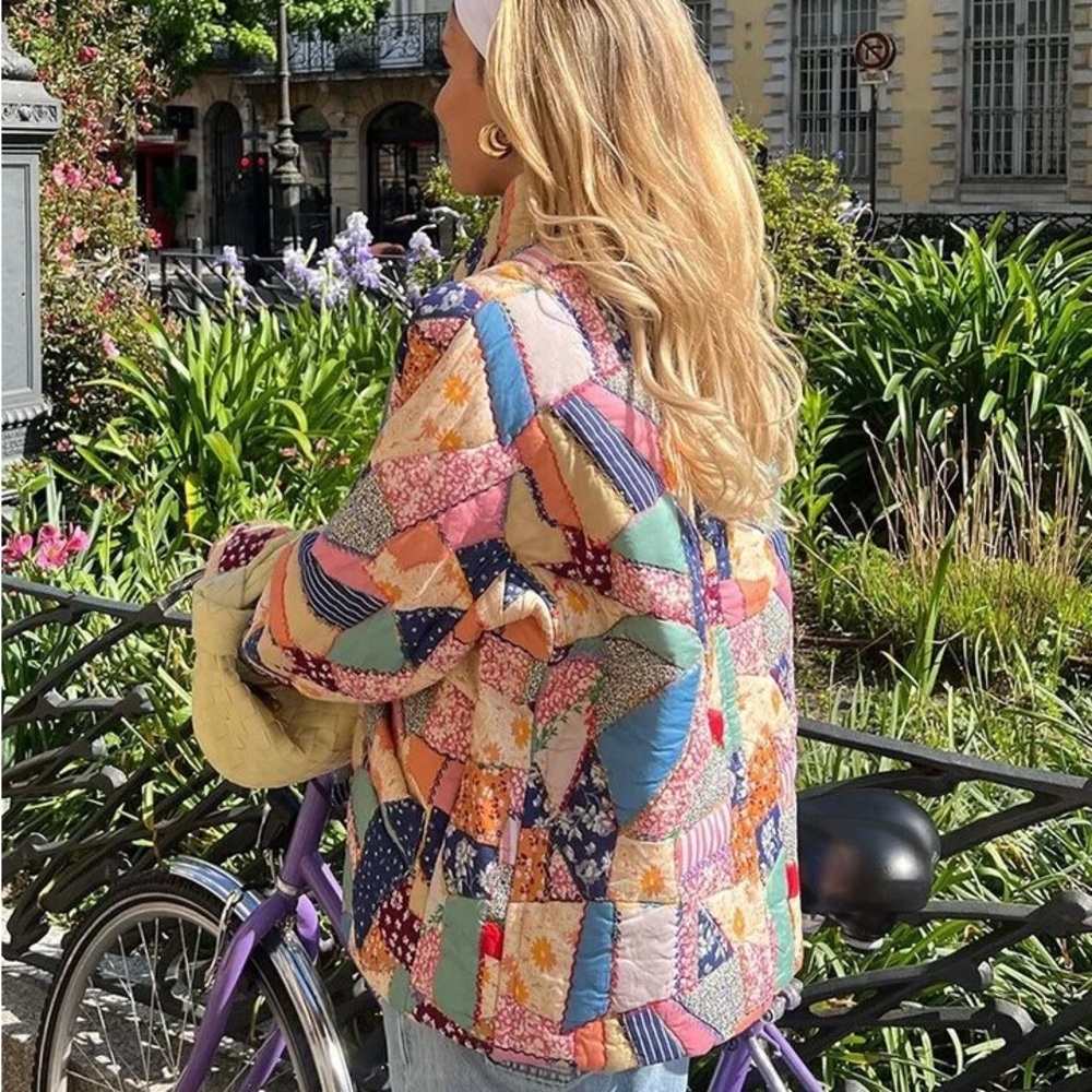 NWOT Quilted patchwork blazer coat jacket